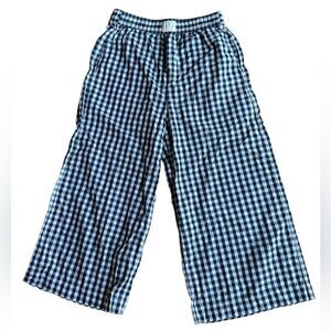 J. Crew Navy Blue & White Gingham Wide Leg Pajama Pants 100% cotton Size XXS